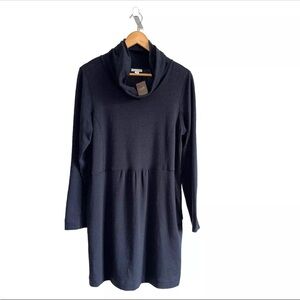 J. Jill Deep Blue Mock Neck Dress W/Pockets Size Medium NWT Long Sleeves